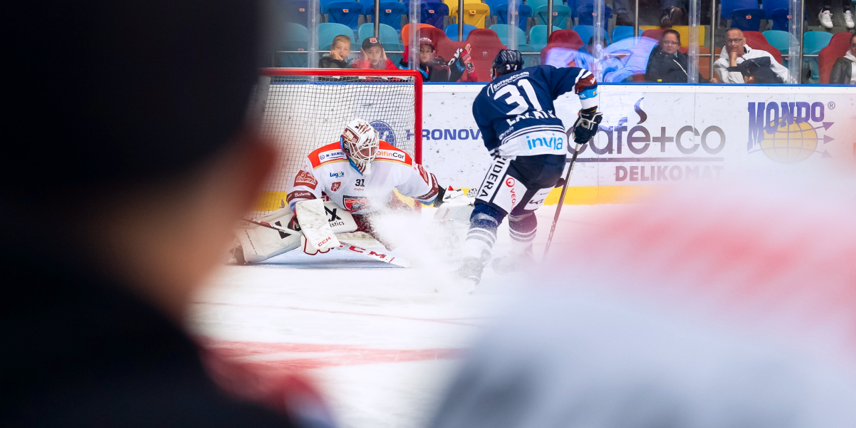 Hockey players during a game