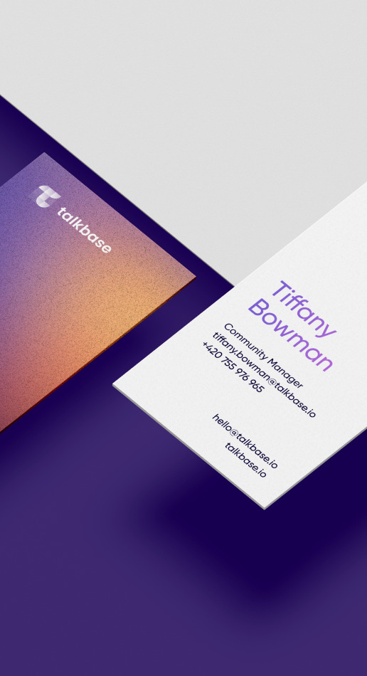 Business cards of our client Talkbase